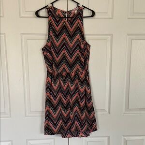 Chevron Patterned Sleeveless Dress
